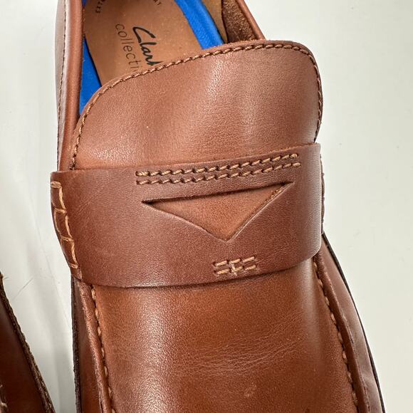 CLARKS Cognac Brown Markman Way Loafer // 10 - Picture 5 of 12